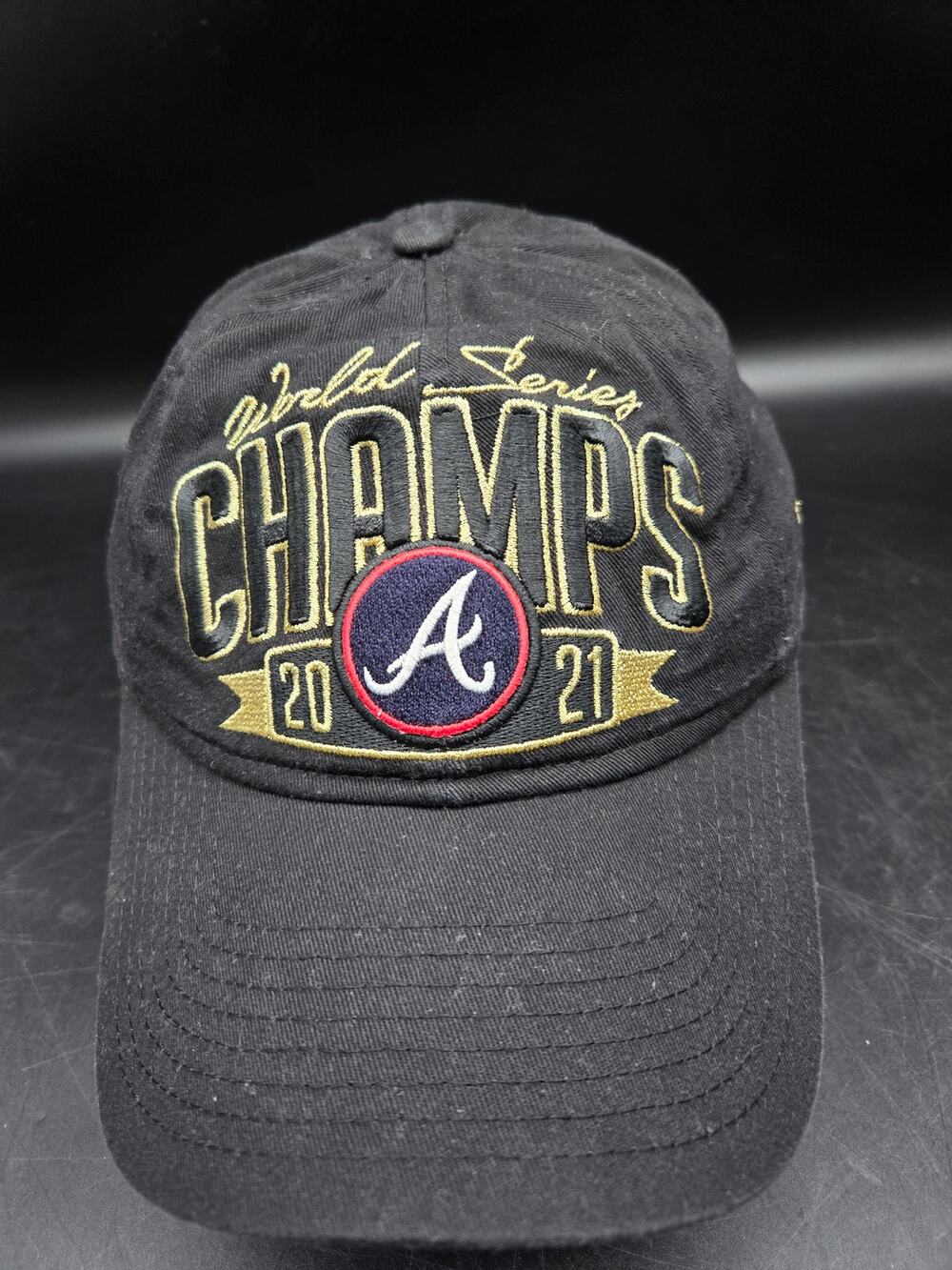New Era Atlanta Braves 2021 World Series Champions Adjustable Dad Hat Black